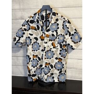 GAP Tropical Print Button-Up Shirt – Men's Large – Short Sleeve